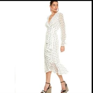 Maison Talulah Midi Dress Cream Black Spots Size M